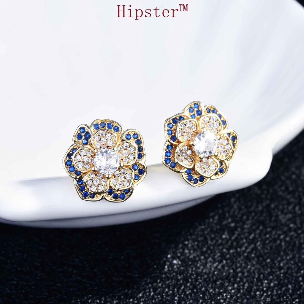 New Blue Color Moissanite 925 Silver Earrings