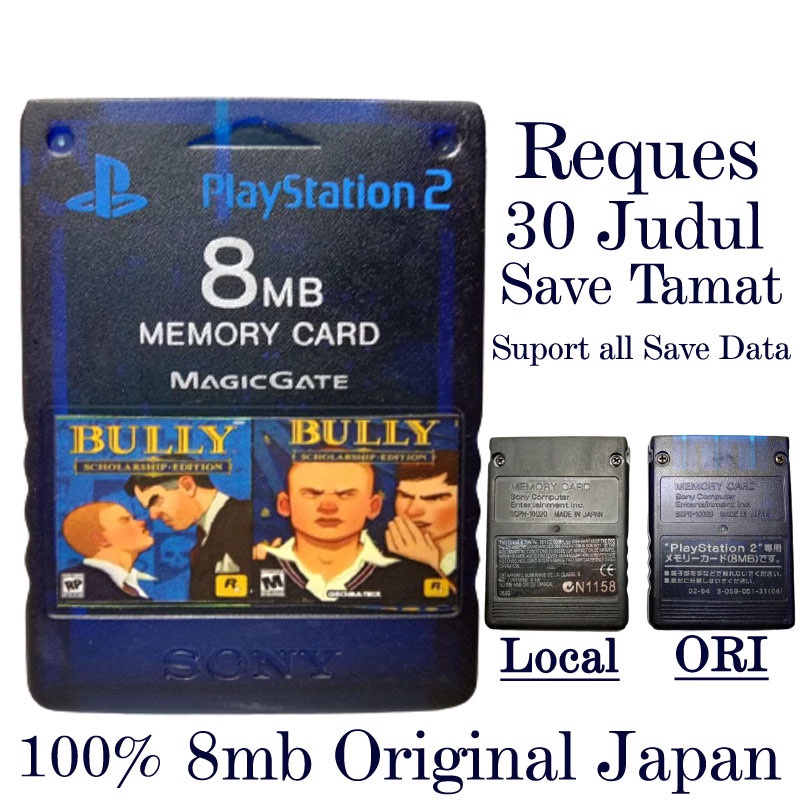 Memory card Ps2 8mb save data tamat