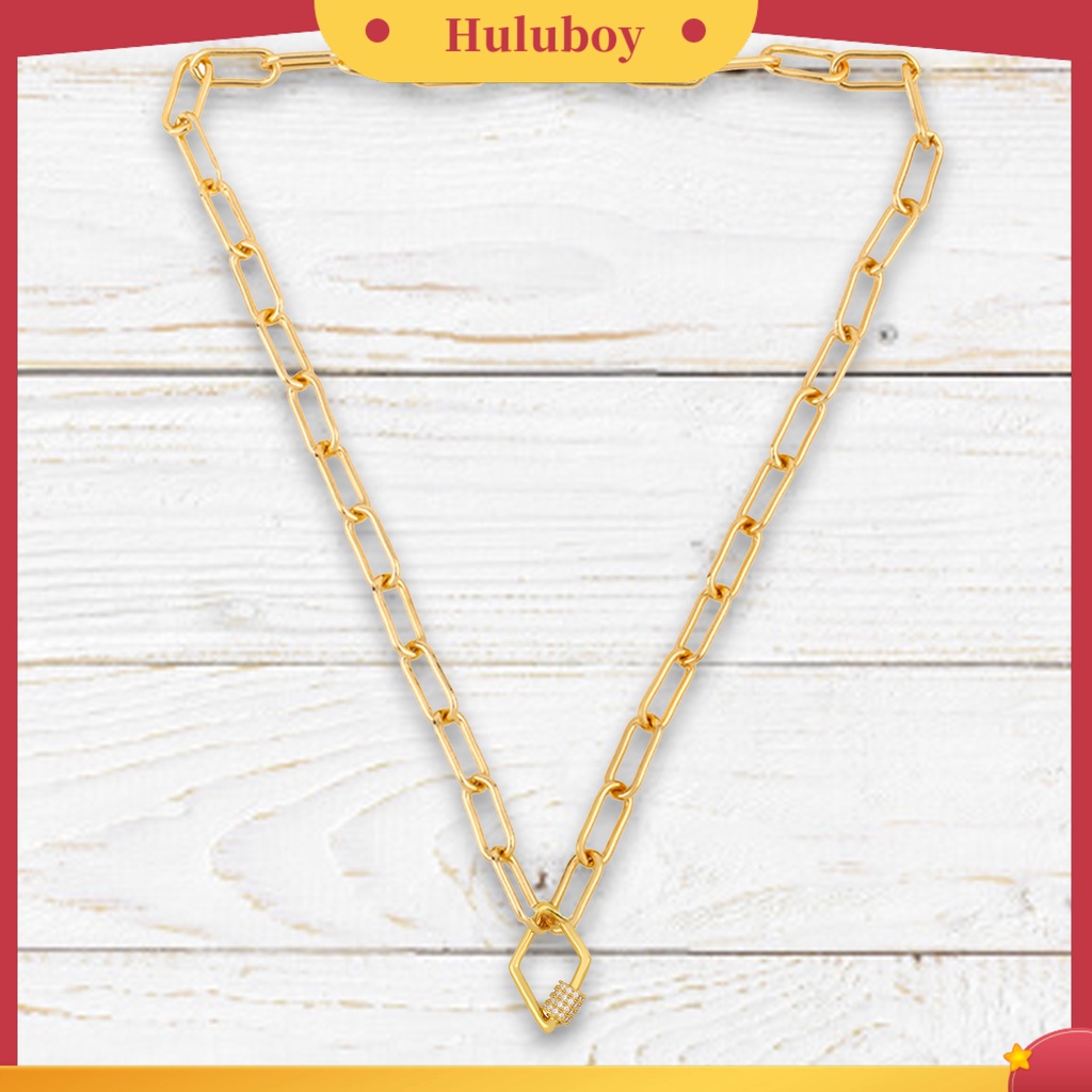 Hu Hu Hu Hu Hu Alat Bantu Pasang Kacamata♡ Kalung Rantai Dengan Liontin Geometris Aksen Berlian Imitasi Untuk Wanita