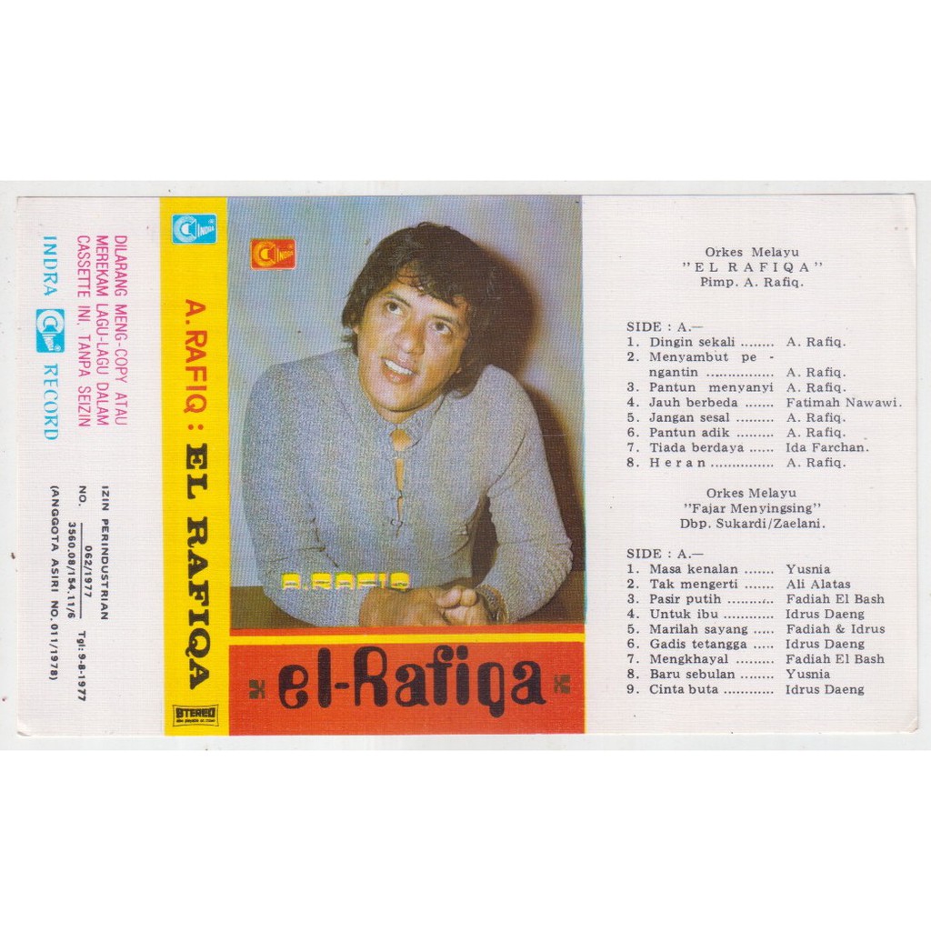 COVER SAMPUL KASET ORKES MELAYU EL RAFIQA - DINGIN SEKALI