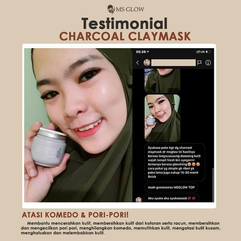 MS GLOW CLAY MASK MASKER WAJAH ORIGINAL