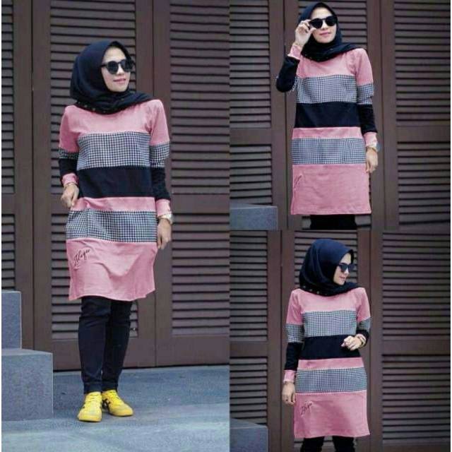 TUNIK ZLQU KOTAK, BABYTERRY, TUNIK