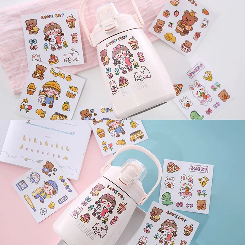 TERBARU COD Sticker Karakter Lucu Motif Korea Stiker Aesthetic Botol Cup Ponsel Serbaguna STC02 R2a