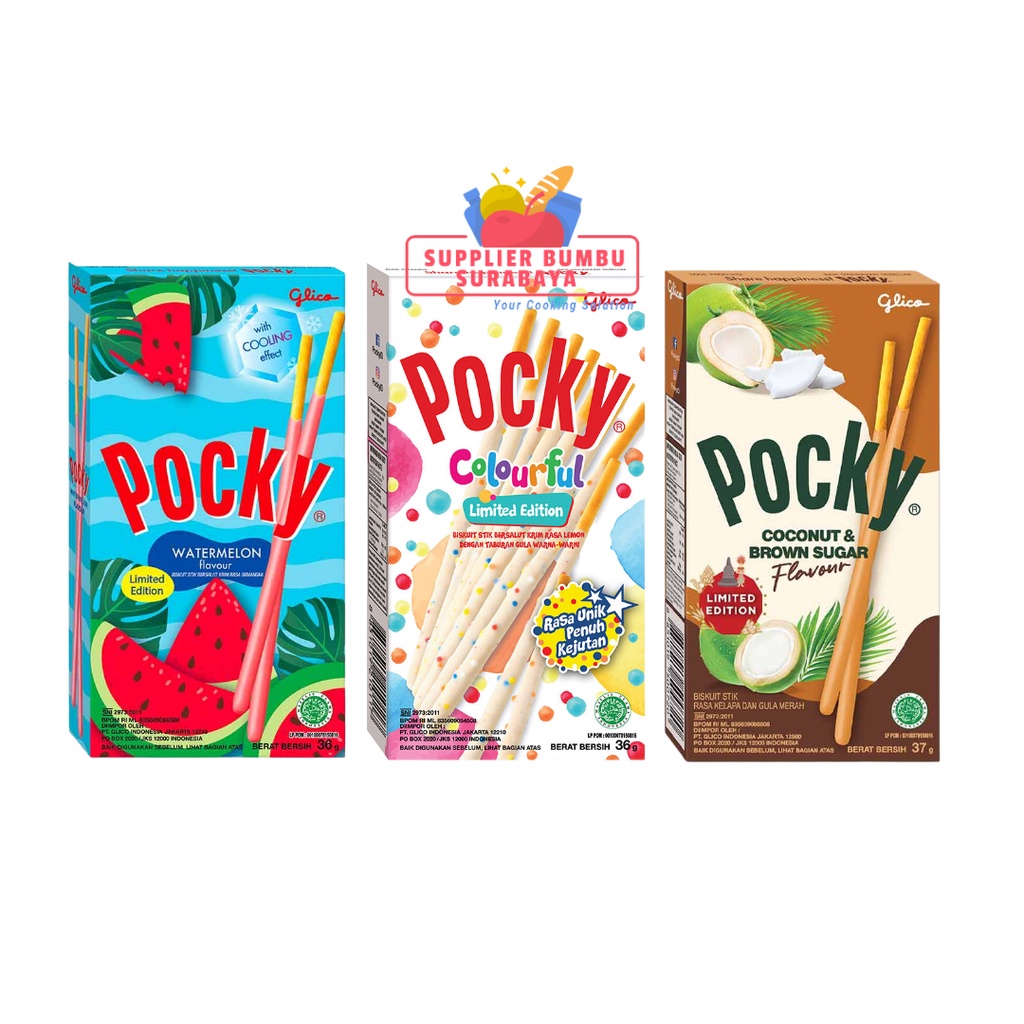 Glico Pocky Watermelon Colourful Coconut Brown Sugar Limited Edition 36g