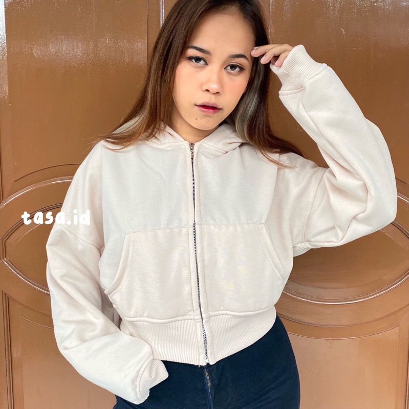 Hoodie Crop Basic Tebal