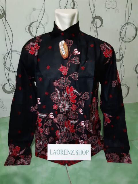 Kemeja Batik Pria Lengan Panjang Size M L Xl Xxl  Bswart Batik Hrb026 Kenongo Hem Panjang Padi