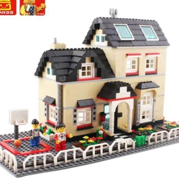 Best Brick Lego kw Rumah-Rumahan Villa House 2 Tingkat Mainan Edukatif XYU