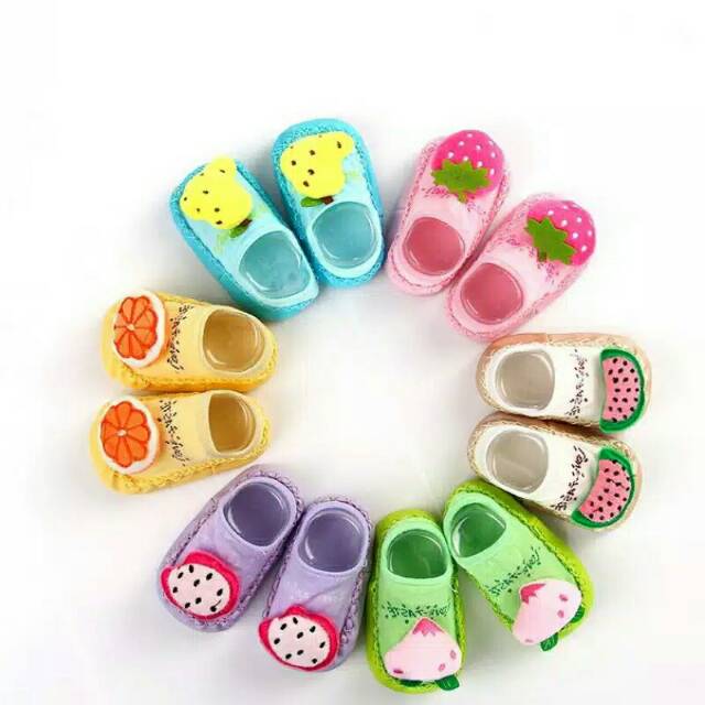 FRUITY MOCASSINS lonceng prewalker kaos kaki bayi bunyi sepatu anak import