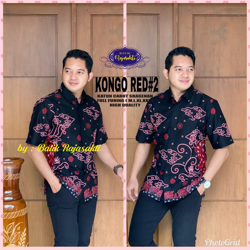 KONGO RAJASAKTI KEMEJA BATIK SOLO PRIA LENGAN PENDEK LAPIS FURING ATASAN BATIK PREMIUM MODERN KATUN HALUS BAHUWIRYA  BANAMITRA BANAMITRA PUTIH BANGSAWAN BAYU PUTRA BERLIAN BIRU BHARATAYUDA BIMASENA BIRENDRA BIRU INDAH BRAHMAKERTA BRAHMAKERTA MERAH BUDIDRA