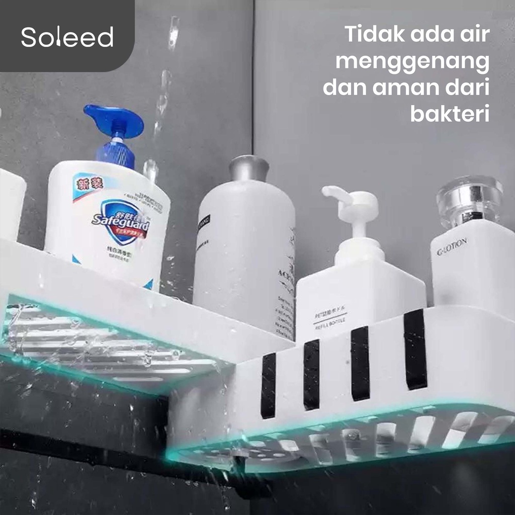 RAK SABUN SHAMPOO TOILET KAMAR MANDI TEMPEL DINDING SUDUT G-486