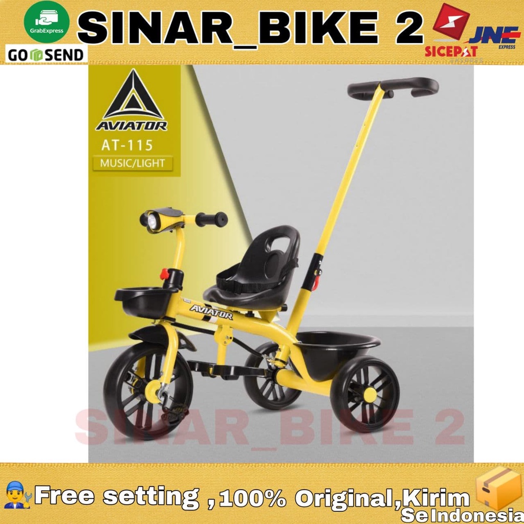 Sepeda Roda Tiga Nakami 5316 Kursi Bisa Di Putar Ada Music &amp; Sepeda Anak Roda Tiga BABY Tricycle Aviator AT-115 Ada MUSIK