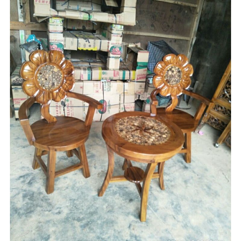 KURSI TERAS, KURSI TERAS BUNGA, KURSI TERAS DAUN, KURSI TERAS KUPU, KURSI TERAS JATI, TERAS CANTIK, 