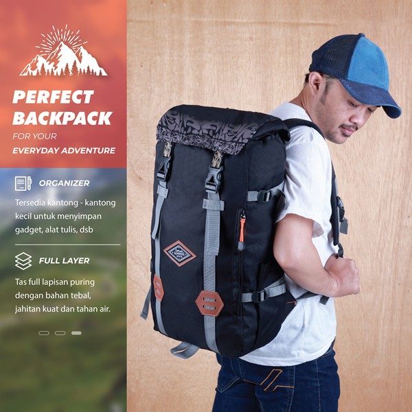 Daypack Tas Ransel Adventure Terbaru Pria Tas Sekolah Distro Multifungsi 30 Liter