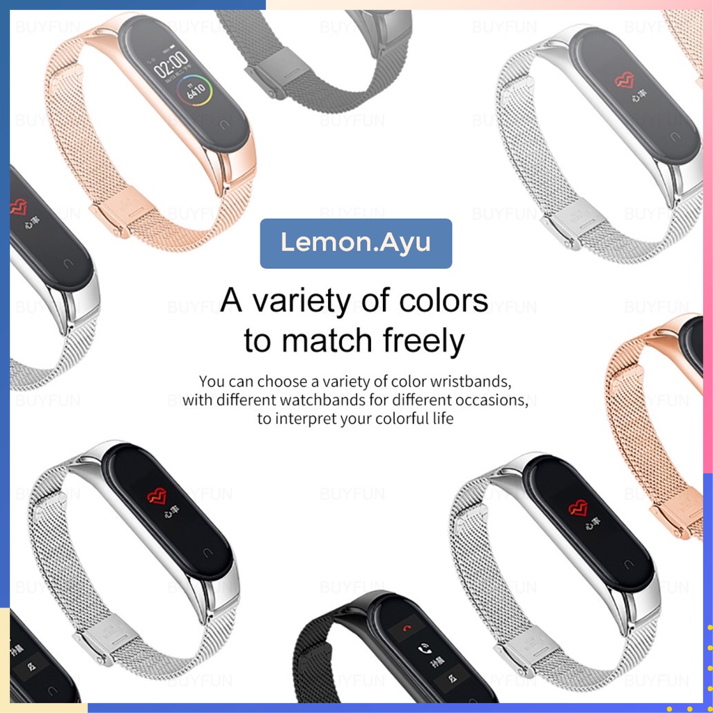 Strap Metal Stainless Xiaomi Band 3 4 5 6 Milanese Loop