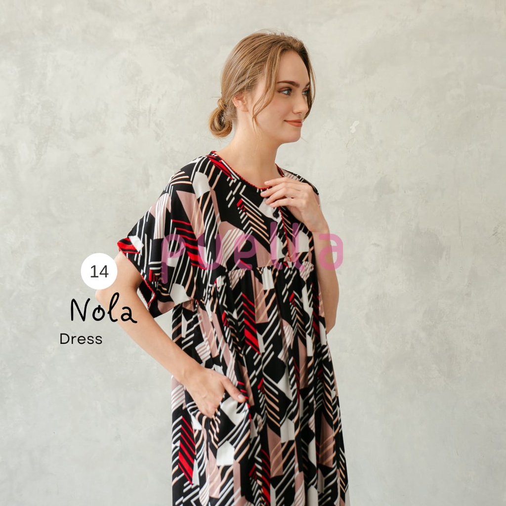 Puella - Daster Nola Series 14 | Baju Tidur Adem | Daster Jumbo | Baju Santai | Sleepwear | Baju Tidur Busui Friendly | Dress Hamil | Daster Murah | Dress Santai-4