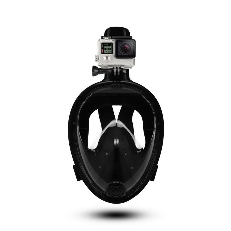 Kacamata Full Face Selam Scuba Underwater Diving Snorkeling S/M for Xiaomi Gopro THENICE  - Black