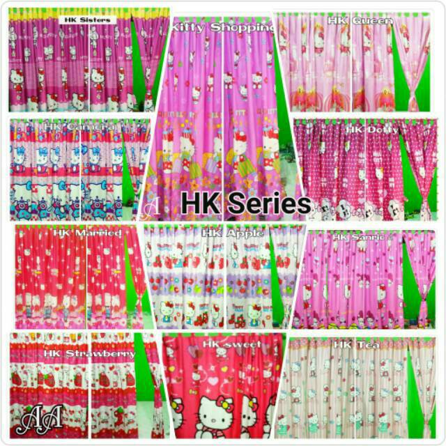 gorden pintu terlaris / gorden motif anak / gorden Hellokitty / gorden kartun murah / korden lucu