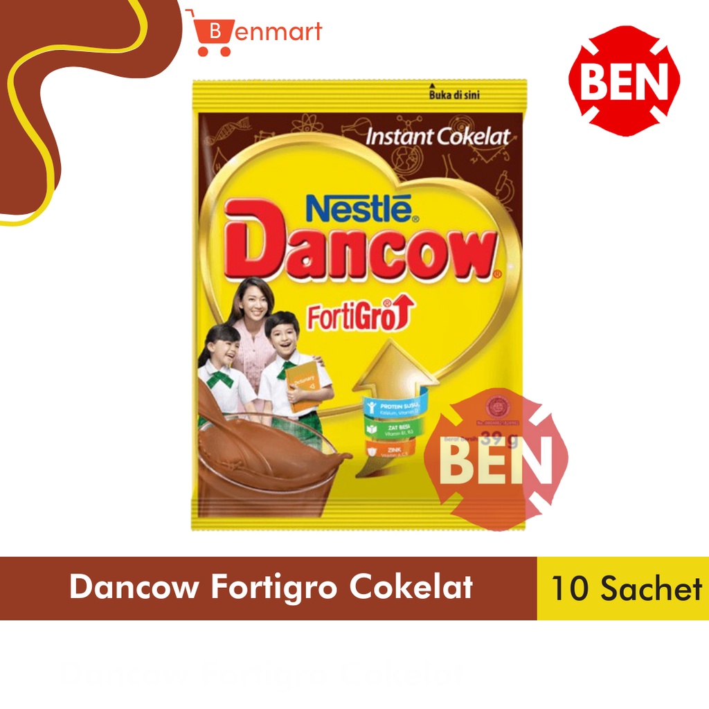 

SUSU DANCOW COKLAT FORTIGRO 1 RENCENG 10 SACHET 38gr 38 gr - Cokelat Instant Nestle Bubuk Saset