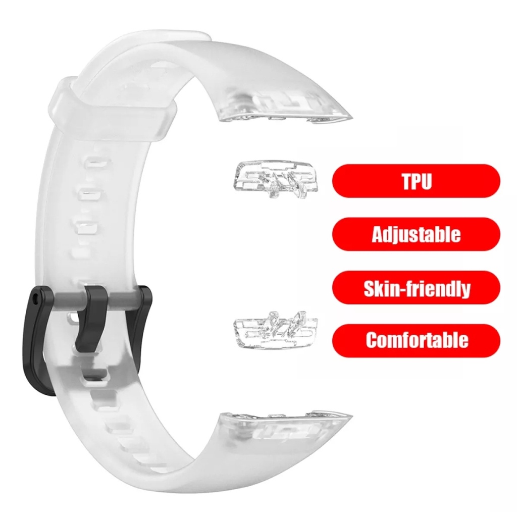 TRANSLUCENT Strap Tali Huawei band 6 7 Honor Band 6 7 TPU