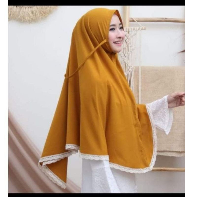 (COD) 80x110 Bergo Maryam Renda Jumbo / Bergo Hannah Jumbo Renda Bawah