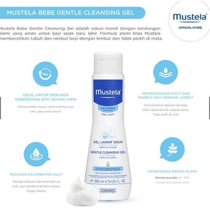 Mustela Gentle Cleansing Gel Hair And Body 200ml