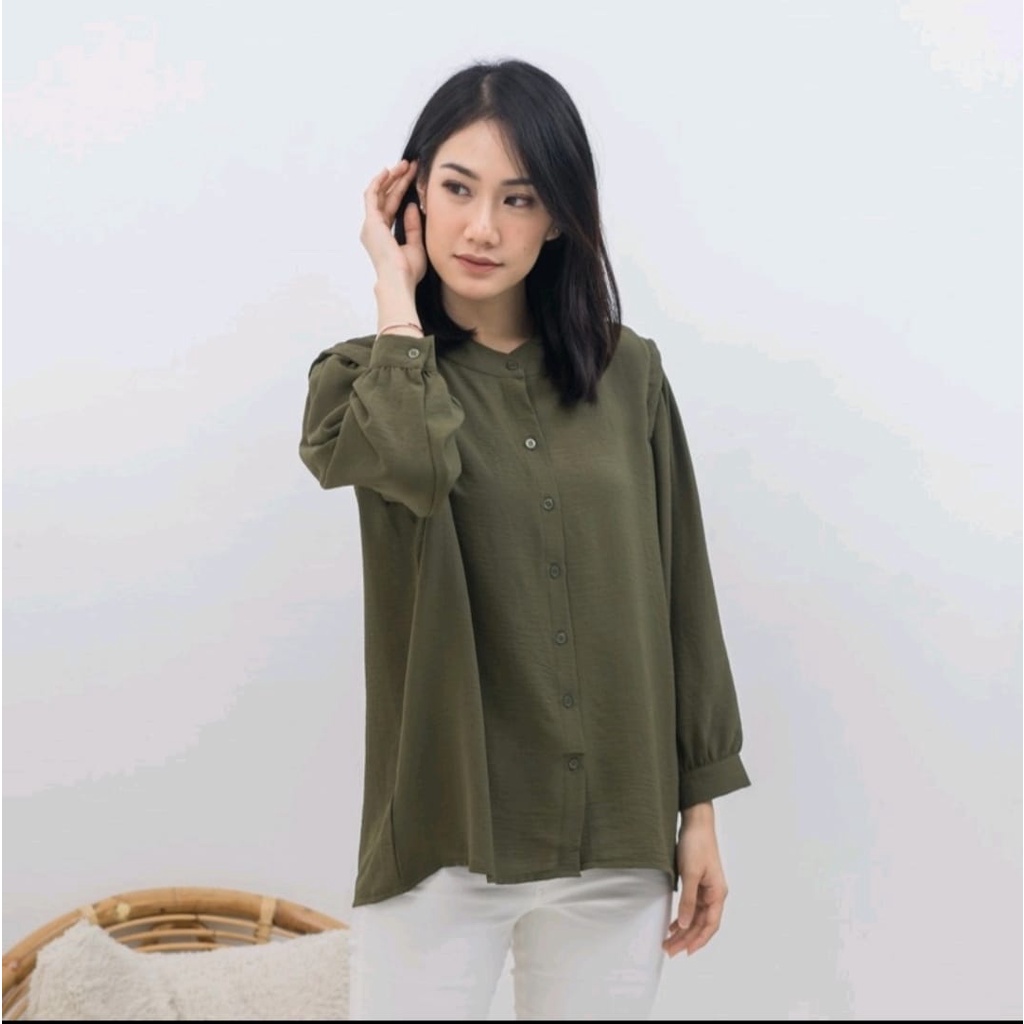 Reva Blouse Crinkle / Baju wanita Terbaru / Kemaja blouse / Tunik Terbaru / Gamis Terbaru / Atasan Wanita Terlaris / Crinkle Blouse shanghai / Atasan wanita Pesta Lebaran / Long Dress