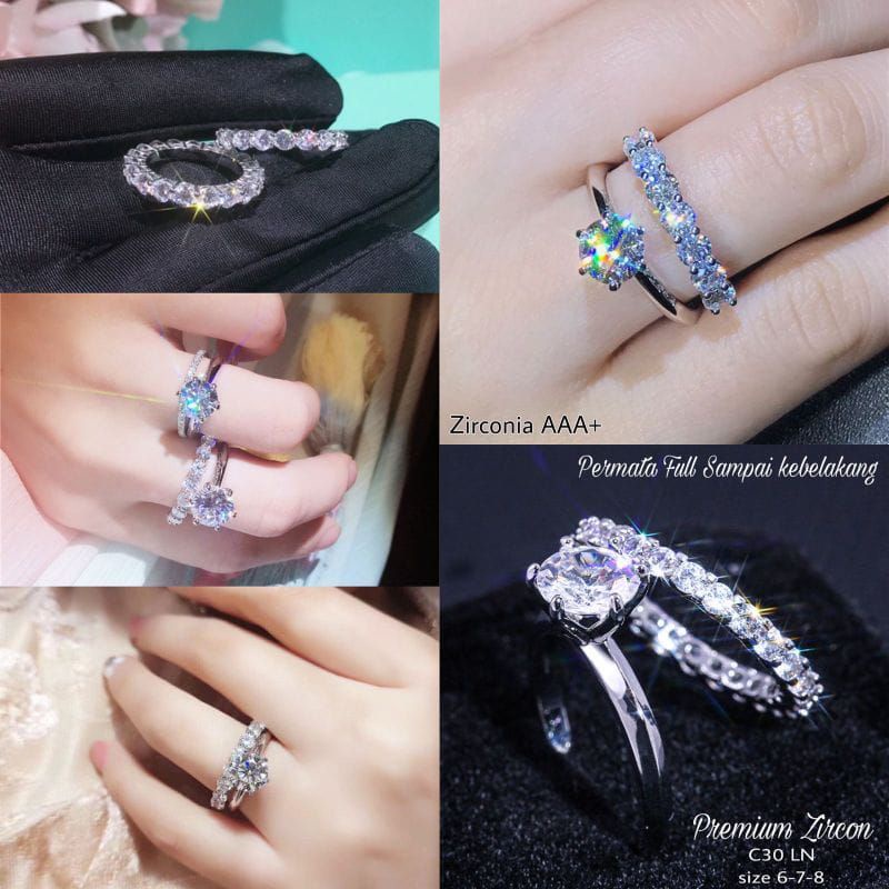 cincin replika berlian silver