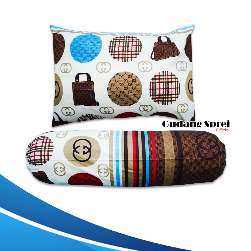 SARUNG BANTAL DAN GULING 1SET MOTIF GUCI/BANTAL TIDUR MURAH