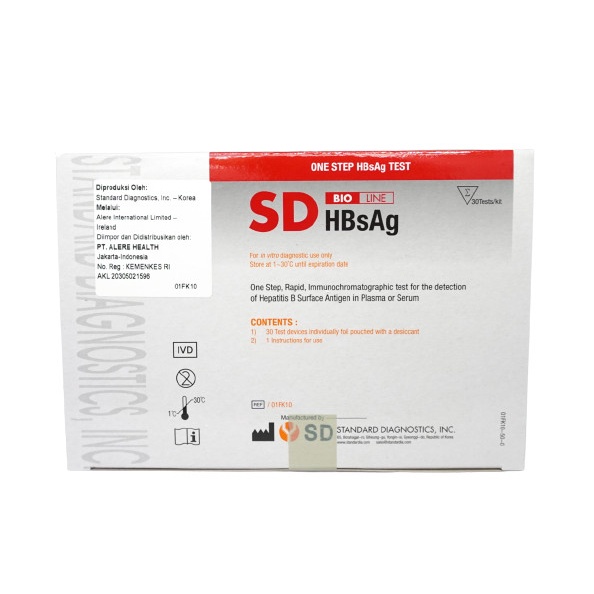 Tes Hepatitis B / Tes HbsAg SD Bioline isi 30 Pcs