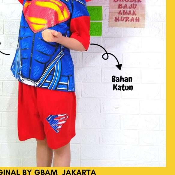 ➵ Baju Anak Laki Laki Setelan SAYAP Superman ➶