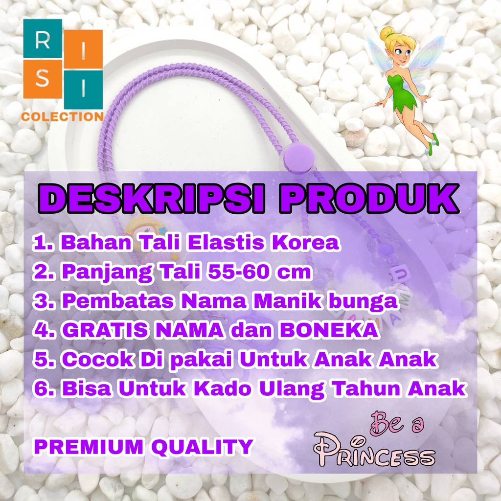 Tali Kalung Konektor Strap Masker 2in1 Anak FREE NAMA PRINCES