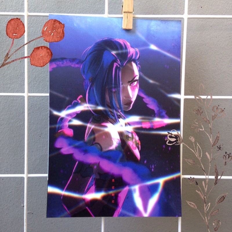 artprint JINX Arcane LOL fanart postcard
