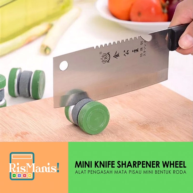 MINI KNIFE SHARPENER WHEEL Alat Asah Mata Pisau Tajam Model Roda Bulat Batu Asahan Pengasah Gunting