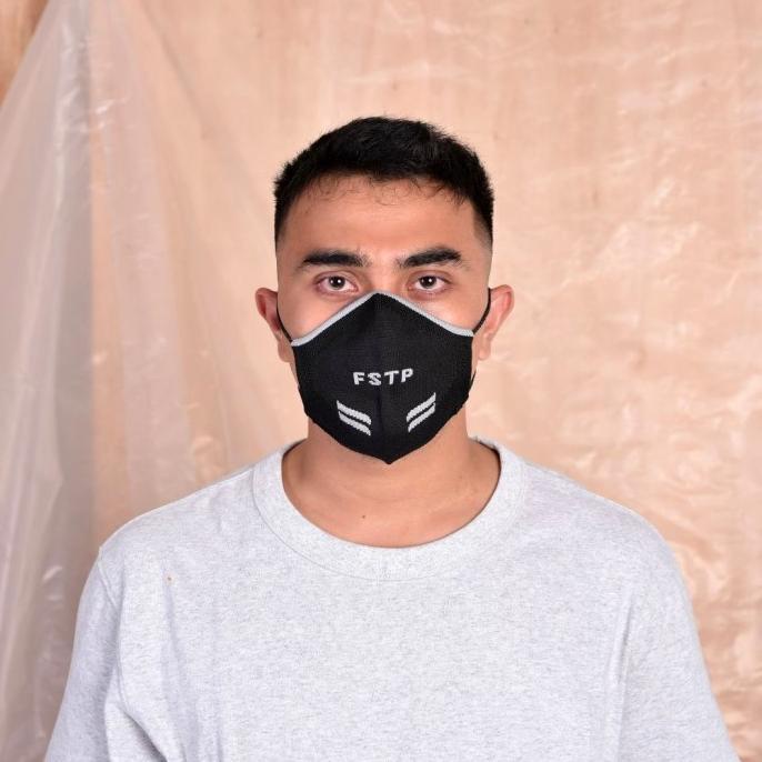 Masker Kain Knit Non Medis - Footstep Footwear Mask Wings Black Grey footste33 Buru Order