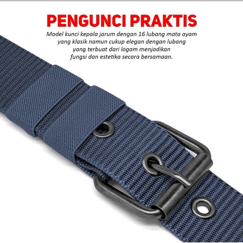 Ikat Pinggang Tactical Webing WL-0132 Jarum Lubang || Sabuk Webing Taktikal Model Lubang Ring