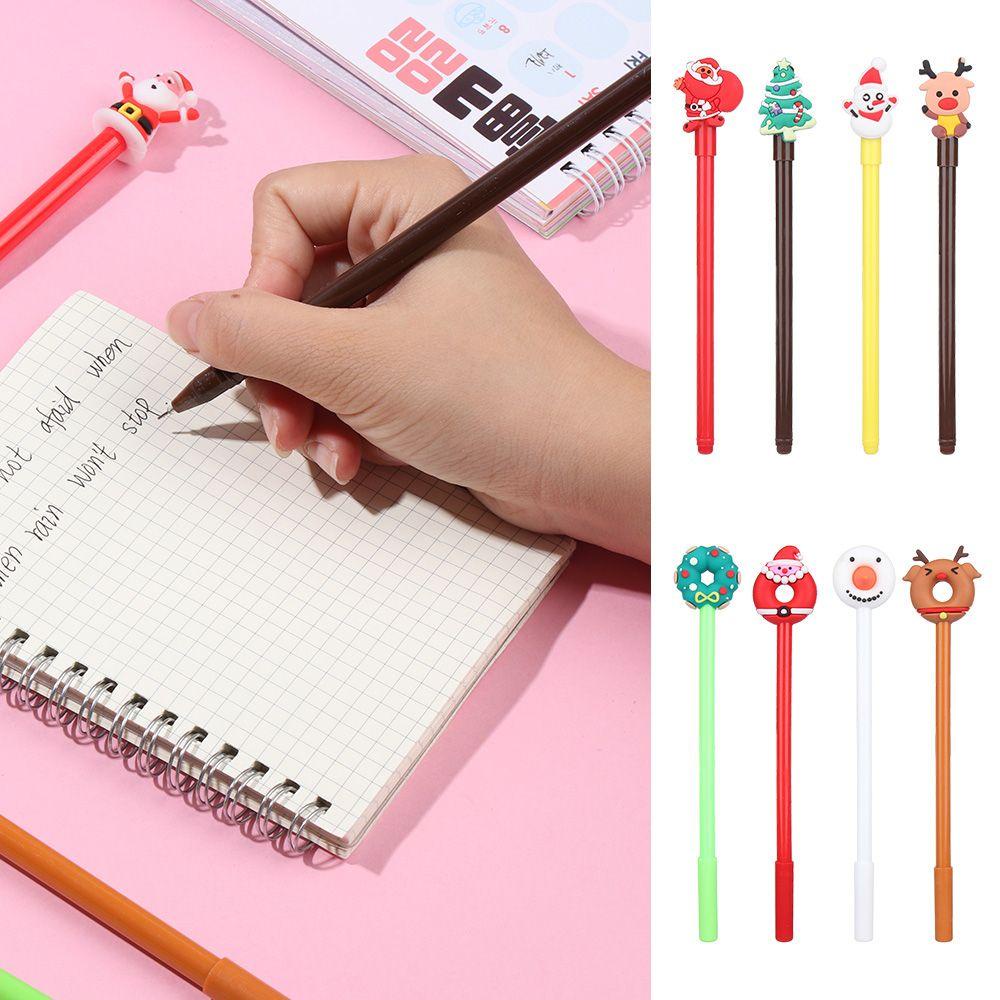 Populer Gel Pen Kreatif Hadiah Xmas Elk Santa Claus Snowman Christmas Series