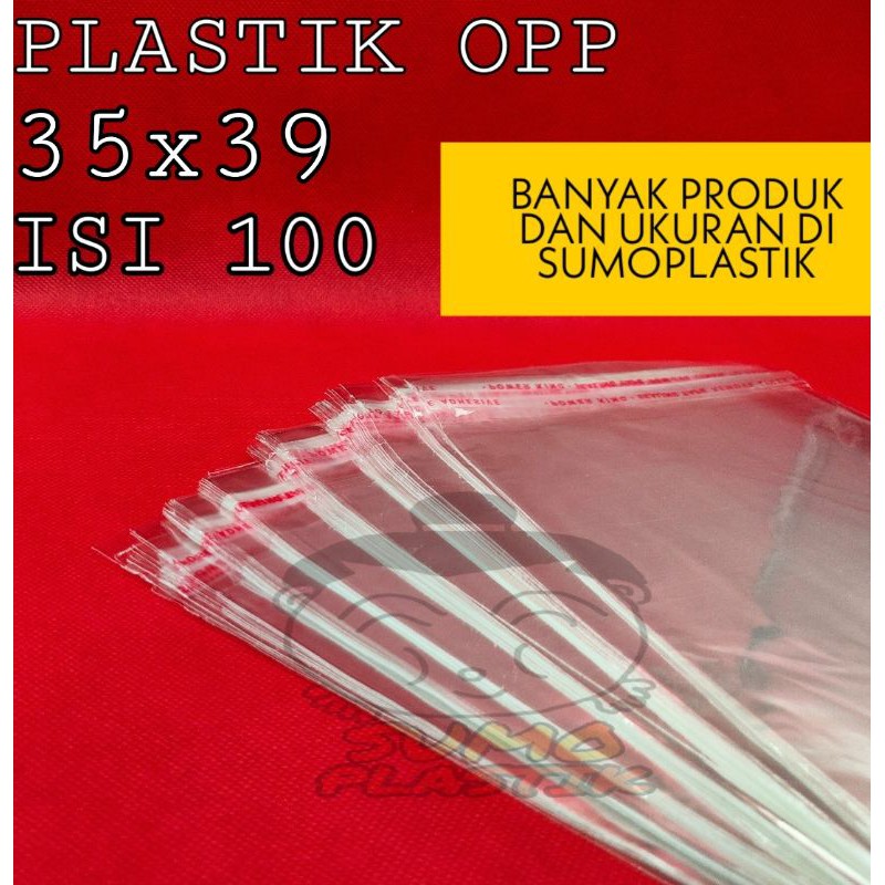 

opp plastik/plastik kaca lem 35x39(isi 100 lembar)