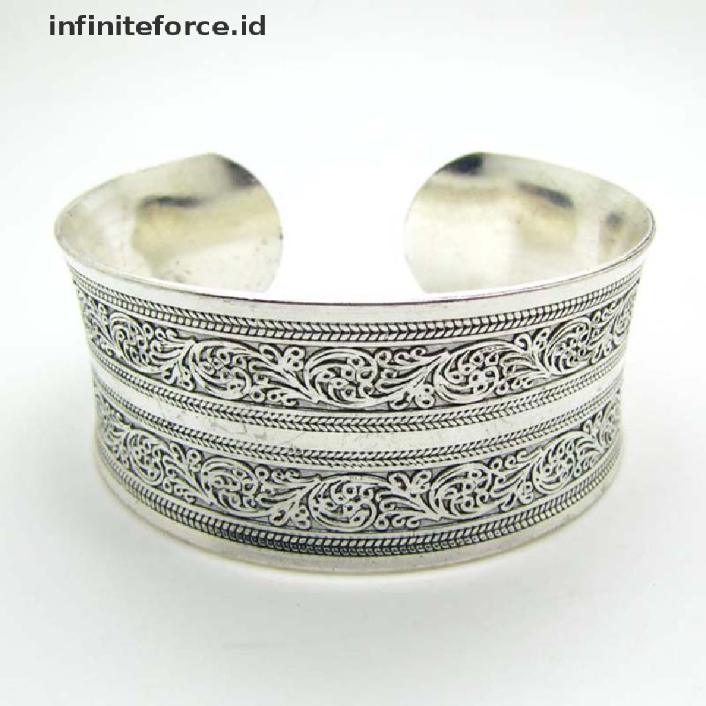 Infiniteforce.id Gelang Tangan Silver Wanita Desain Totem Tibet