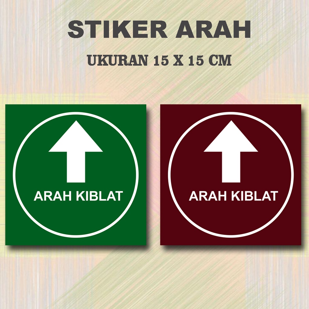 

Stiker aRah kiblat ukuran 15 x 15 cm seller