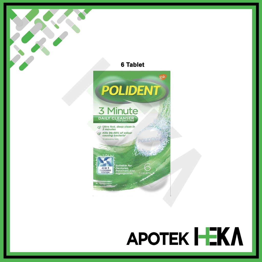 Polident Cleanser 3 Minute Denture Cleanser Strip isi 6 Tablet (SEMARANG)