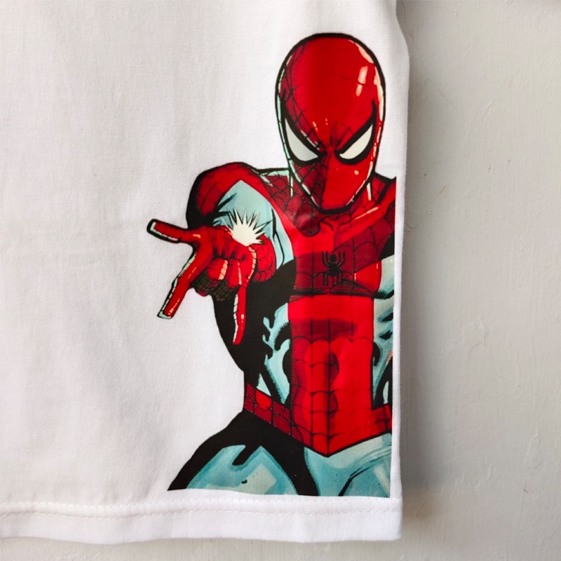 Kaos anak Spiderman samping putih 24S