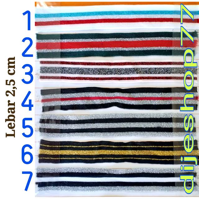 Pita Rib silver tebal PREMIUM import / pita rib bisban kain lentur tebal / pita korea gucci silver