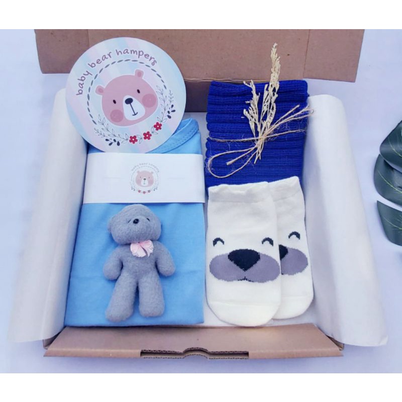 BB1 -  Hampers Bayi / Baby Hampers / Newborn Baby Gift Set / Baby Gift / Kado Bayi / Kado Lahiran / Kado Anak lahir / kado anak / hadiah kelahiran-Klasik bear blue