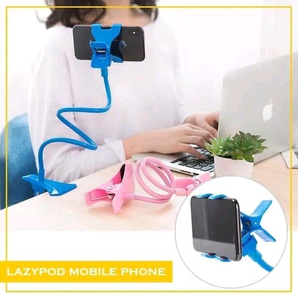 LAZYPOD stand holder dudukan HP Fleksibel selfi flog live streming jepit meja kursi dll 360 rotasi putar
