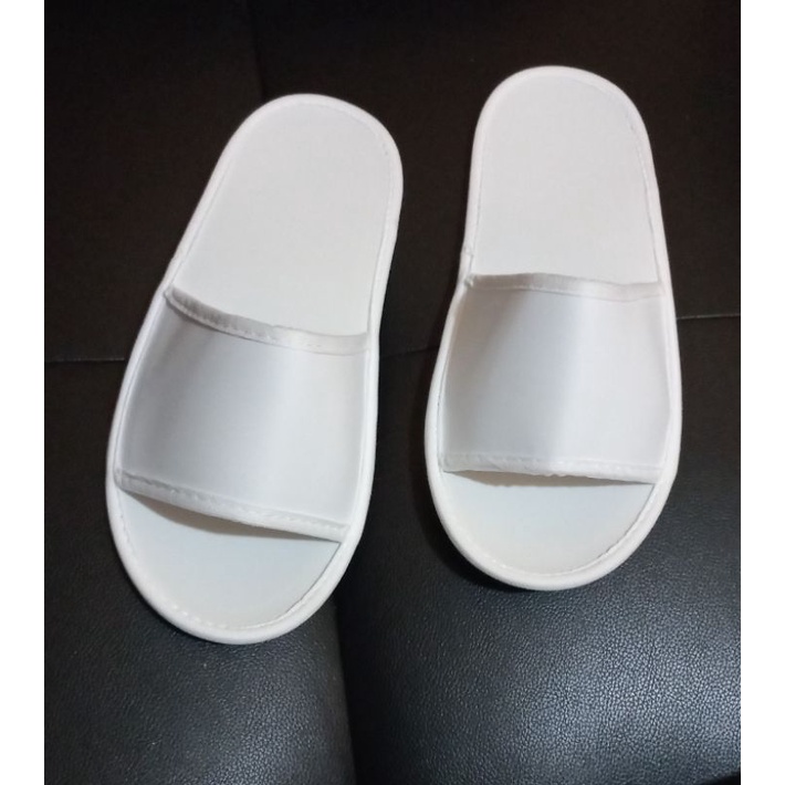 COSTUM SABLON SANDAL LANTAI /HOTEL # SLIPPERS SEPOND 4 ML MIN ORDER 100 PASANG-List putih