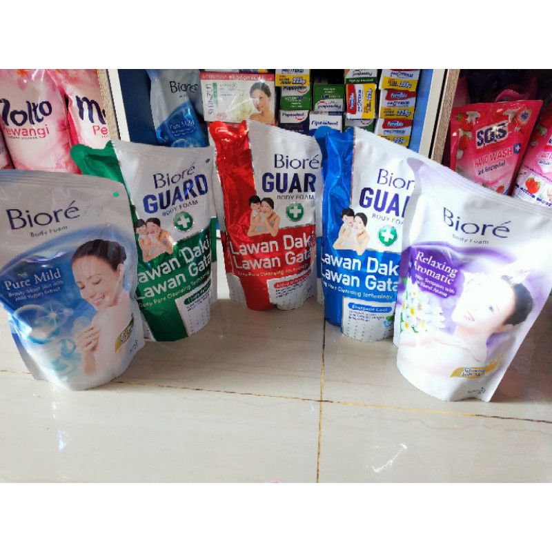 Biore guard/ biore relaxing/ biore bright 450ml sabun mandi cair