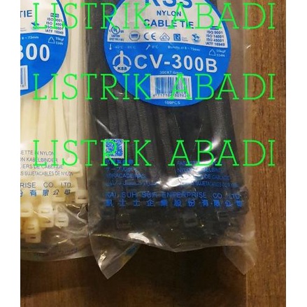 

❃ Kabel Ties KSS CV 300 isi 100pcs (hitam/ putih) - Hitam ➼