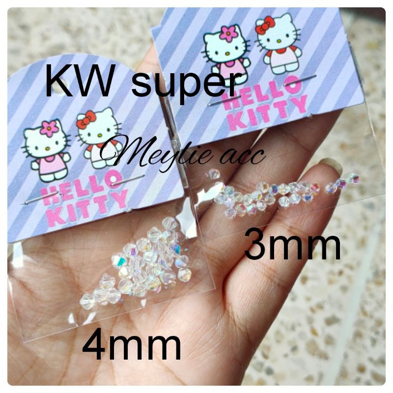 Kristal beads bicone KW super /bukan swarovski (per 2lusin)