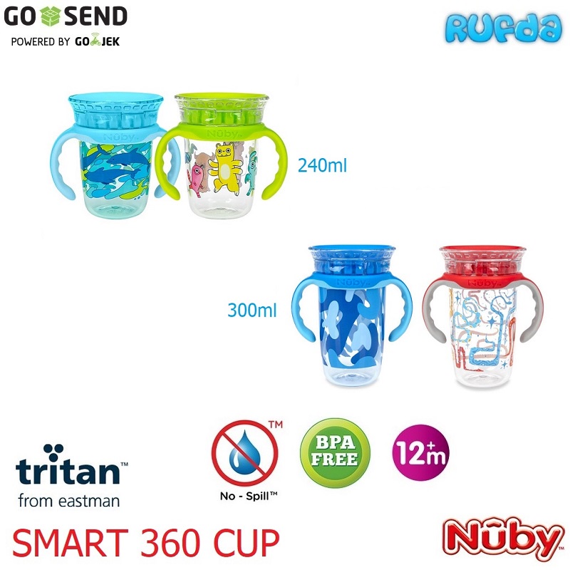 Nuby Tritan Smart 360 Cup Botol Gelas Cangkir Minum Anak Anti Tumpah