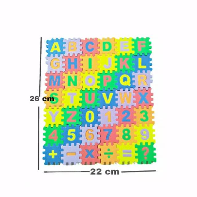 Puzzle spon abjad busa huruf angka alfabet edukasi evamat 4d1w